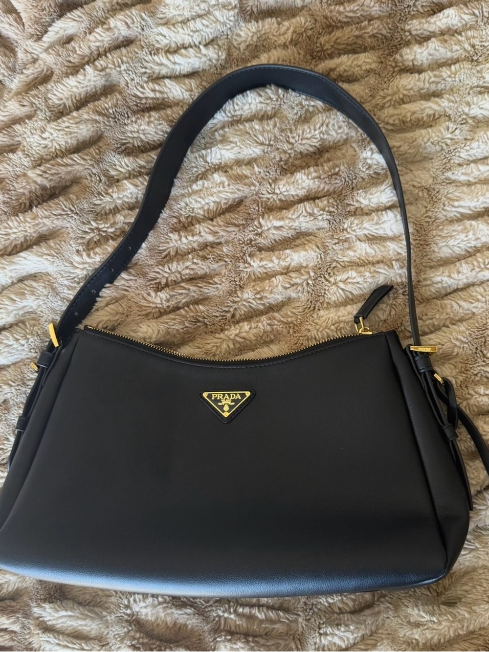 Black Shoulder Bag with Gold Hardware - like new